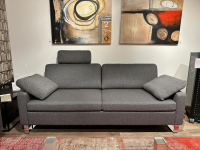 Brühl - 2er Set Sofa Alba Stoff 4491 93 Grau Metallkufe Glänzend Verchromt Mit Klappbarem Armteil - 3