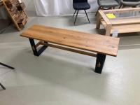 Gradel - Bank Pato Eiche Massiv Natur Geölt Gestell Metall Pulverbeschichtet - 2