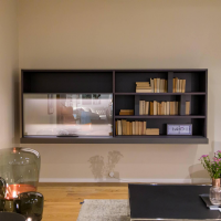 Molteni & C - Wandelement 505 Eiche Grau Lack Anthrazit Ecoskin Grau - 13