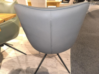 MCA - Essgruppe Paritta Limone 2 Stühle Leder Anthrazit Und Olive Grün Tisch Balkeneiche Massiv Gestell Metall Schwarz - 9
