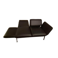 Brühl - Sofa Roro Small Classic Leder 5423 Unit Schwarz Gestell Schwarz Pulverbeschichtet Inkl. Drehsitz (Second Life) - 3