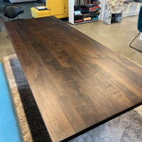 ASCO - Esstisch Lamello Nussbaum Rustikal Dunkel Geölt Fuß Wangen Schwarz Pulverbeschichtet - 2