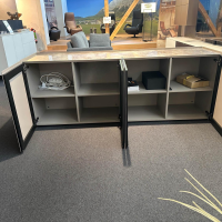 Spectral Smart Furniture - Sideboard Side Korpus Smart Lack Pepple Grau Front Glas Pepple Grau Deckplatte Glas Marmor Travertin Beige Glänzend - 5