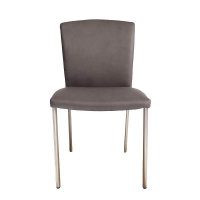 Lavida - 6er Set Stuhl Lou Stoff Gavin 226 Grau Gestell Edelstahl Matt - 6