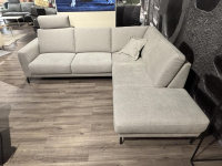 DFM - Ecksofa Murano Stoff Louis 124a Steel Grau Füße Metall Schwarz Pulverbeschichtet Inklusive Kissen Und Kopfstütze - 5