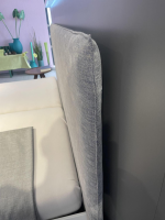 Möller Design - Systembett MD13 Stoff Maple 742 Grau Meliert Rahmen Lack Matt Weiß 003 Füße Metall NQ Aluminium ohne Rost ohne Matratzen - 6