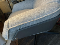 Bielefelder Werkstätten - Sessel Daron Stoff T Normandie Beige Füße Schwarz mit Hocker - 13