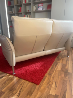 Erpo - Sofa Porto Leder Pearl 42 Beige Weiß Füße 81 Hochglanz Inklusive Kissen - 4
