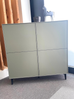 Contur - Highboard Casello MDF Lack Schilfgrün Grün Grau Sockelfüße Schwarz Matt - 2
