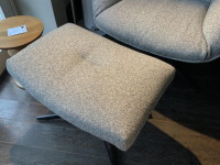 Bielefelder Werkstätten - Sessel Daron Stoff T Normandie Beige Füße Schwarz mit Hocker - 10
