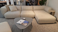 Freifrau - Ecksofa Mia Stoff Sahco Safire 4 0007 Creme Grau ohne Kissen - 5