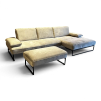 JOOP! - Ecksofa 8165 Select Stoff JOOPD26 Velours Grey Grau Metallkufen Schwarz Inklusive Hocker - 3