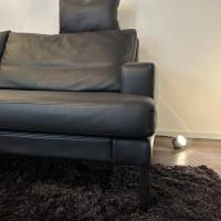 FSM - Sofa Clarus Leder Schwarz Füße Schwarz Inklusive Fußstützen Und Kopfstützen - 6