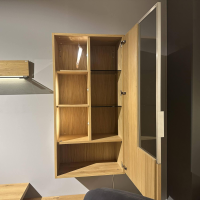 Voglauer - Wohnwand V-Alpin Eiche Altholz Akzent Colourglas Anthrazit Mit Beleuchtung - 3