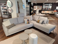 freistil Rolf Benz - Ecksofa freistil 170 Stoff 4046 Steingrau Rundrohrfuß Tiefschwarz - 5