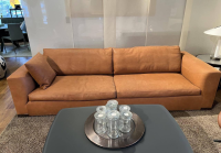 Marac - Sofa Brando 3-Sitzer Leder Anilina Brandy Orange Braun Füße Nickel Schwarz - 8