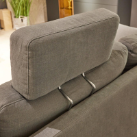 Musterring - Ecksofa 4530 Stoff JAB 13723 Aqua Grau Metallkufe Schwarz Matt Mit Kopfstütze XL - 6