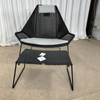 Cane Line - Highbacksessel Breeze Sitz Polyethylen Schwarz Gestell Stahl Verzinkt Mit Kissensatz Und Hocker - 6