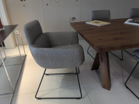 KFF - Tischgruppe Furca 6 Stühlen Faye Stoff 1202 Greige Füße Metall Schwarz - 13