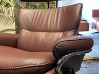 Stressless - Sessel Rome M Leder Paloma 54 Bordeaux Rot Braun Gestell Star 40 Aluminium Mit Hocker - 3