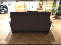 Global - Sofa Arima H SVZ 22 80 M Stoff Torino 7 Schlamm Grau Metallfuß - 4