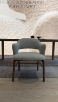 Flexform - Stuhl Alma Beige Mit Nussbaum Gestell - 2