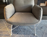 COR - Clubsessel Jalis Leder Nubuk 684 Grigio Grau Drahtgestell M03 Metall Weiß Gepulvert - 4