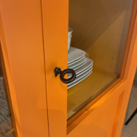 Marktex - Vitrine 6338/1-19 Massivholz Pinie Bicolor Orange Gelb Lasiert - 6