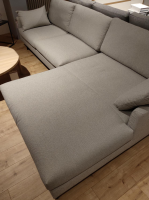 freistil Rolf Benz - Ecksofa 134 Stoff 4046 Hell Steingrau Stahlkufe Tiefschwarz Matt Inklusive Kissen - 4
