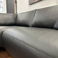 Rom - Ecksofa Cosmo Rindsleder Montana Black Schwarz Füße Stahl Mattschwarz Lackiert Inklusive Kissen - 2