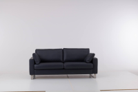 Werther - Sofa Variation 108 Leder L7060C Dunkelblau Füße Edelstahlkufen Silber Inklusive Kopfteilkissen - 8