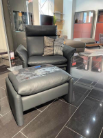 Erpo - Sessel Cuneo Extra Hoch Leder 250 059 Anthrazit Inklusive Hocker - 4