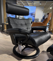 Stressless - Sessel Erik L Leder Cori Black Schwarz Gestell Signature Metall Schwarz Matt Inklusive Hocker - 5