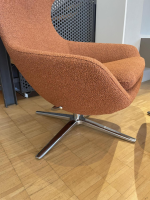 Leolux - Sessel Caruzzo 662 100 Stoff Monza 27 Rost Braun Rot Gestell Pure Aluminium Poliert Inklusive Hocker - 10