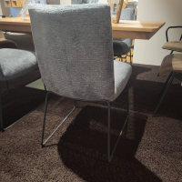Natura - 4er Set Stuhl Calgary Chenillestoff Hellblau Kufe Metall Anthrazit Pulverbeschichtet - 9