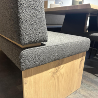 Voglauer - Essgruppe V Tektura Bank Und Stuhl Stoff Select Basaltbraun Braun Metallgestell Tisch Wildeiche Rustiko Schwarz - 8