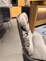 KFF - 6er Set Stuhl Arva Leder Dakota 6006 Grey Drahtkufengestell Metall Eisenblank Grau Lackiert - 5