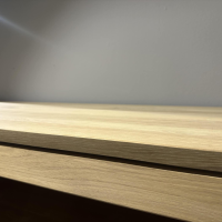Garthaus - Highboard Genf Wildeiche Massiv Bianco Griffe Rohstahl Mit Beleuchtung - 5