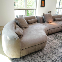 Baxter - Sofa Piaf And Console Calix Leather Kashmir Boue Cat.A Console Solid Limewood - 9