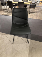 Wimmer - 6er-Set Stuhl 1800 455100 Innen Leder Colorado 756 Anthrazit Außen Stoff Camelot 9021 Anthrazit Gestell Schwarzgrau - 2
