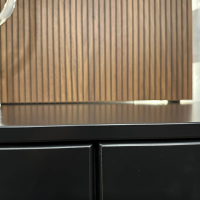 Rietberger Möbelwerke - Sideboard Deviso Lack Schwarz Mit Push To Open Inklusive Paneel Nussbaum Nova Und Beleuchtung - 2