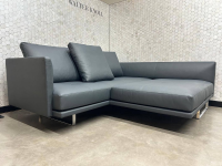 Walter Knoll - Ecksofa Prime Time 490 10 Leder Miami Schwarz Gestell Aluminium Hochglanz Poliert Inklusive Kissen mit der legendären Schwenkfunktion - 9
