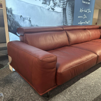 E. Schillig - Ecksofa Amante Leder L150 87 Weinrot Rot Metallfuß Schwarzchrom Mit festem Hocker - 5