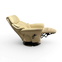 himolla - Sessel 7417 Easy-Swing Leder Longlife Auster Creme Tellerfuß Metall Edelstahloptik Inkl. 2-Motorische Aufstehhilfe - 9