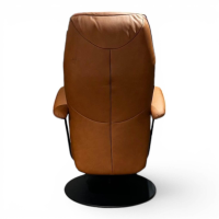 himolla - Sessel 7357 Easy Swing L Leder 24 Longlife Yukon Braun Drehteller Metall Schwarz Mit Manueller Relaxfunktion - 2
