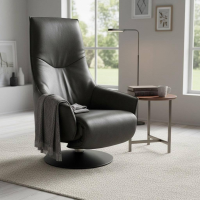 himolla - Sessel 7162 S Lounger Leder 27 Eleganza Brikett Schwarz Drehteller Schwarz Mit Motorischer Verstellung Und Integriertem Akku - 4