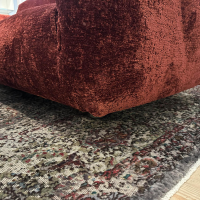 Edra - Sofa Grand Soffice Stoff 8214 57 Soft Nest Rot Polsterung Gellyfoam Und Daune Inklusive Hocker - 11