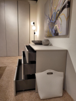 Contur - Kleiderschrank Loretto Dekor Cemento Chiaro Grau Inklusive Kommode Mattlack Madreperla Grau - 10