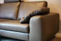 W. Schillig - Ecksofa Alexx Leder Longlife Xtra 95 Graphit Grau Metallfuß F7T Chrom Mit Kissen Und Kopfstütze - 4