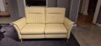 Activineo - Sofa Gerrit Leder Napoli Crema Beige Holzfuß Eiche Geölt mit Relaxfunktion - 9